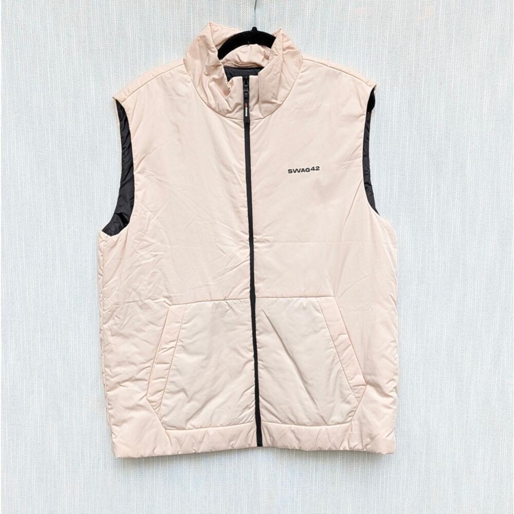 Swag42 Vest Unisex Womens Mens M Cream Sleeveless Full Zip